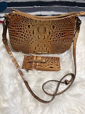 Brahmin Crossbody Bag and Wallet Set - Tan